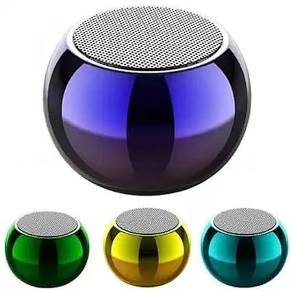 SSN Global Mini Boost 4 Bluetooth Speaker 4D Mini Electroplating Round Steel Speaker - Multicolor - Pack of 1