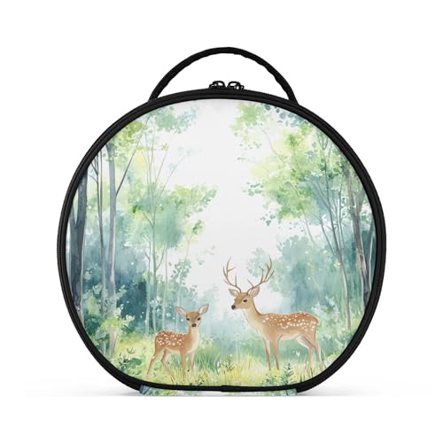 Takiito Forest with Deers Travel Makeup Case Portable Makeup Box Artist Cosmetic Case Organizer With Adjustable Dividers