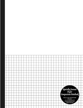Paperback Specialty Journal Paper Composition Notebook Half 4x4 Graph Grid/Half Unruled Blank Pages .25" x .25" 4 Squares per Inch (Coordinate/Quadrille Paper) Sketch & Draw Pad: Mixed Exercise Dual Notebook Book