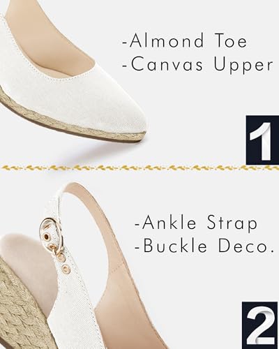 Image of Juliet Holy Womens Wedge Sandals Espadrilles Closed Toe Slingback Buckle Strap Comfortable Casual Summer Wedges Shoes