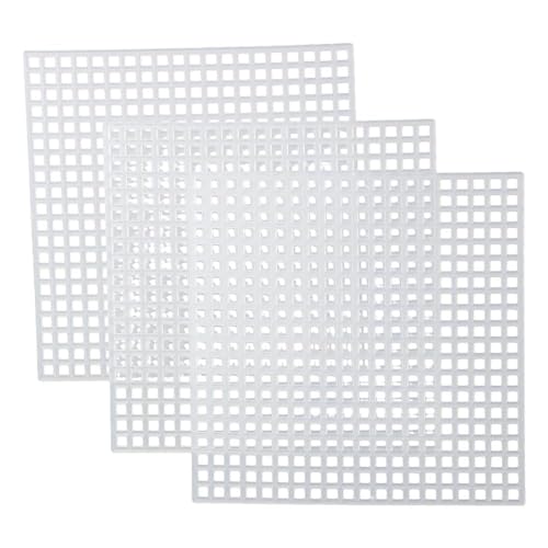 Image of 40Pcs 8x8cm Square Embroidery Sheet,Plastic Mesh Canvas Sheets for Embroidery Yarn DIY Crafting