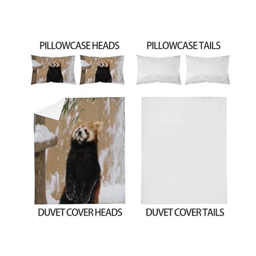 Housse de couette imprimé 3D raton laveur en microfibre avec fermeture - 4