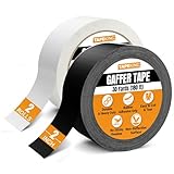 Tape King Gaffers Tape (2-Pack) Premium Professional Grade, 2 Inch X 30 Yards each (Black & White Combo Gaffer Pack)