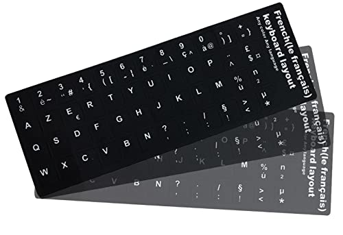 Autocollants Clavier, Autocollant Clavier en Français, Autocollants de Remplacement de Lettres de Clavier Français, pour avec n'importe Quel Clavier Standard, Ordinateur Portable, 6Pcs