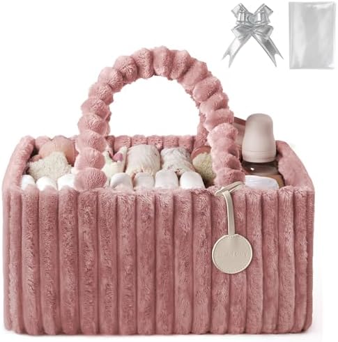 Blissful Diary Flannel Diaper Caddy Organizer, included Gift Pack...