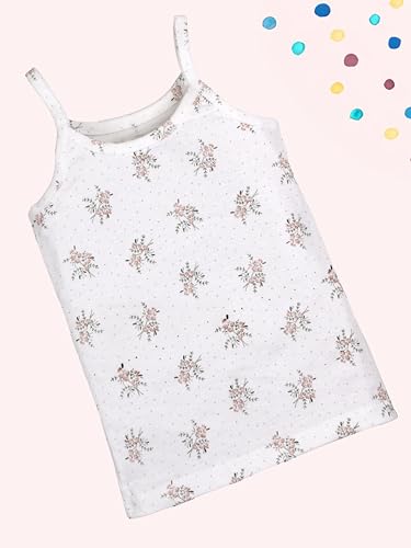 Image of KiddoPanti Girls 100% Cotton Printed Camisoles Tank Top Slips Pack of 3