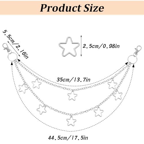 Star Pants Chain Belt, Vintage Pants Chain Layered Wallet Accessories Chains Belts for Women Hip Hop Pant Chains Rock Wallet Belts2