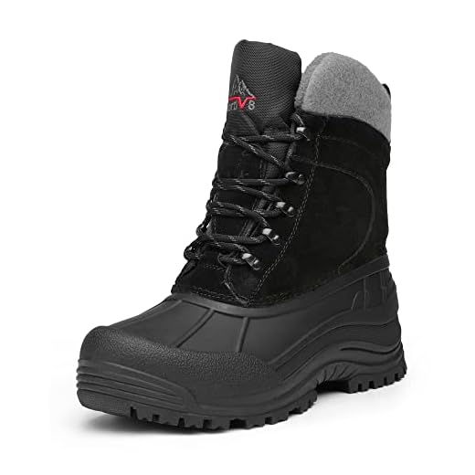 NORTIV 8 Men's Insulated Waterproof Winter Snow Boots Black Size 9 M Terrey-1m