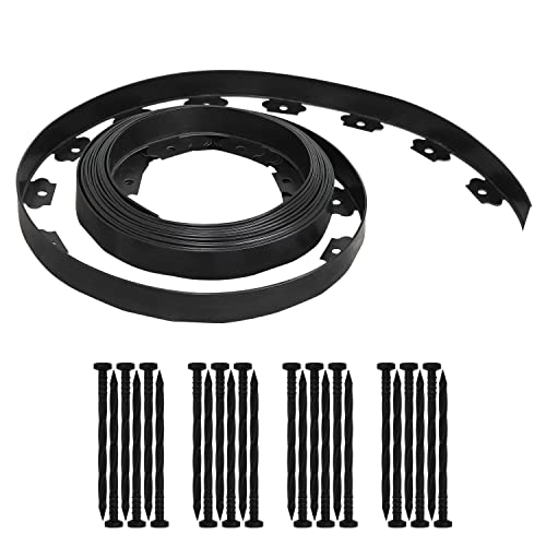 Gardzen 1.5' x 20' Landscape Edging Kit, Garden Edging Coil Comes with 24 Pcs Spikes, No Dig Lawn Border Design