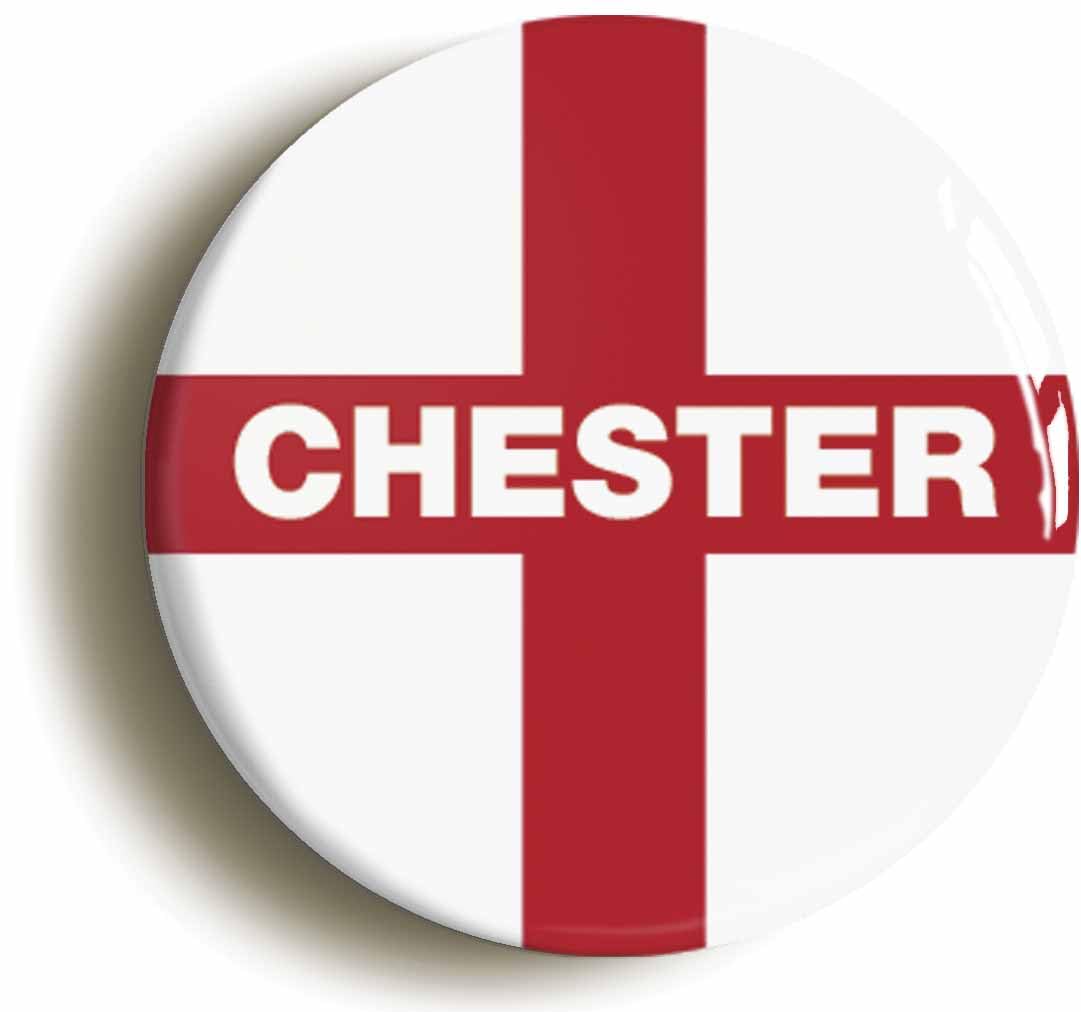 Chester England Flag Fridge Magnet (Circular 2inch / 50mm Diameter)