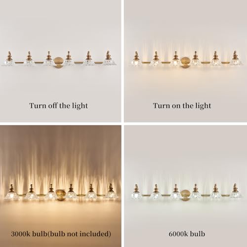 Image of XIEDUN 45 inch Bathroom Light 6 Light Vanity Light Fixtures (Exclude G9 Bulb) Vanity Lights for Bathroom