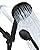 High Pressure Shower head with Handheld 7 Modes, Built-in Power Wash to Clear Tub. Tile & Pets, 5” High Flow Hand Held Hydro Rain Showerhead with Stainless Steel Hose and Adjustable Bracket-Matt Black