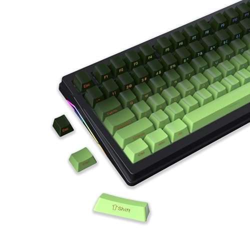Fejwlvs Zhouwang PBT �O���f�[�V���� �O���[�� 135�L�[ OEM�v���t�@�C�� �T�C�h�v�����g�L�[�L���b�v 60 65 75 100% 2�F�ˏo���`�������L�[�L���b�v Cherry Gateron MX Switche�L�[�{�[�h�p
