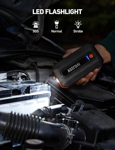Image of AstroAI B8 3000A Car Battery Jump Starter, 12V Jump Starter Battery Pack (up to 9.0L Gasoline and 7.0L Diesel Engine), Portable Jump Box with 3 Modes Flashlight and Jumper Cable