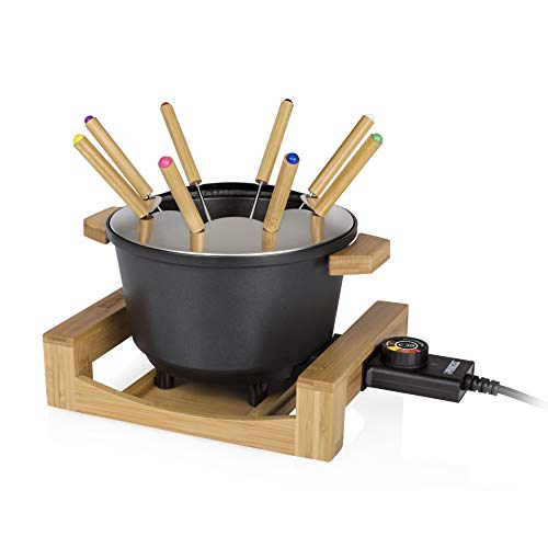 Princess 01.173025.02.001 Fondue Set Pure Black, Bamboo, 800 W, 1.5 liters, Bamboo & Black Second Image