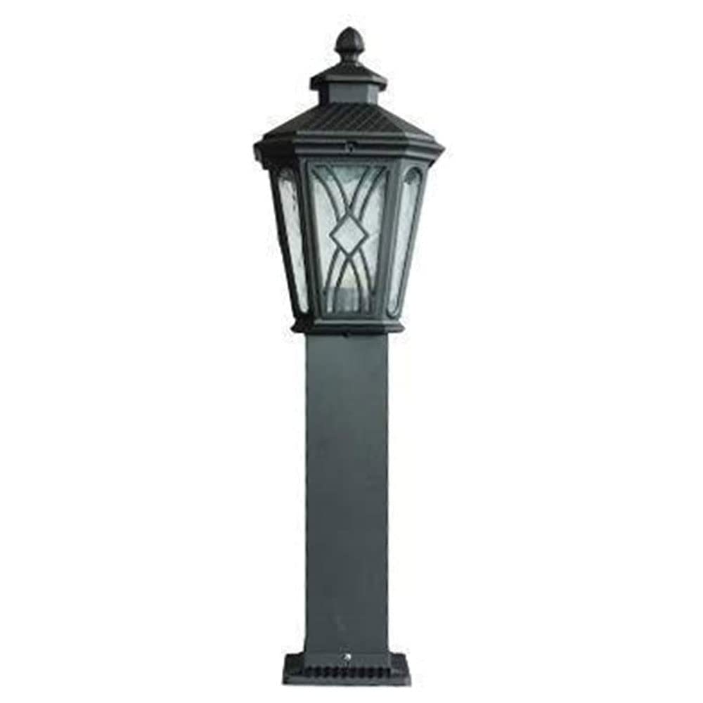 QUSYZD Strong Durable Simplicity Lawn Outdoor Garden Floor Lamp Ip54 Corridor Aisle Glass Lantern Landscape Post Pillar Lamp Aluminum Metal Patio Park E27,