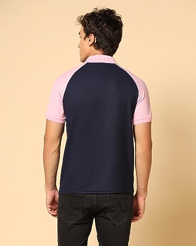 Image of INKKR Men's Solid Regular Fit T-Shirt ((FACTORY-A11)-(S)-Navy FCT11 04
