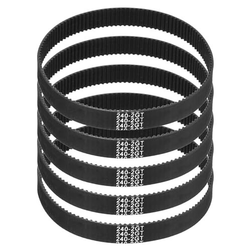 sourcing map 240mm GT-2 Timing Belt 9mm Width 2mm Pitch Black 5pcs