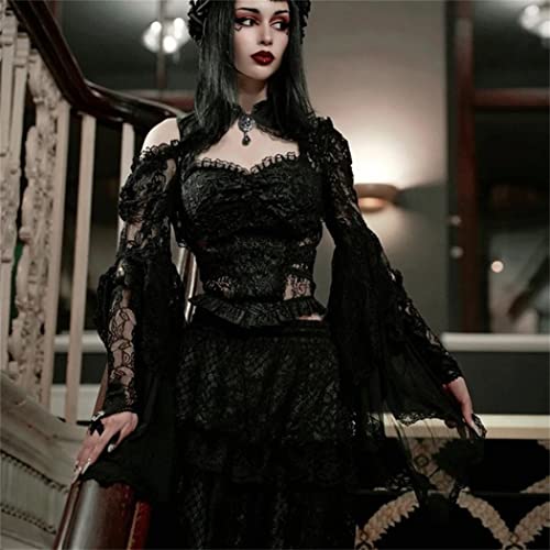 Image of Bolero Shrug Top Trad Goth Black Shawls and Wraps for Evening Dresses Short Cardigan