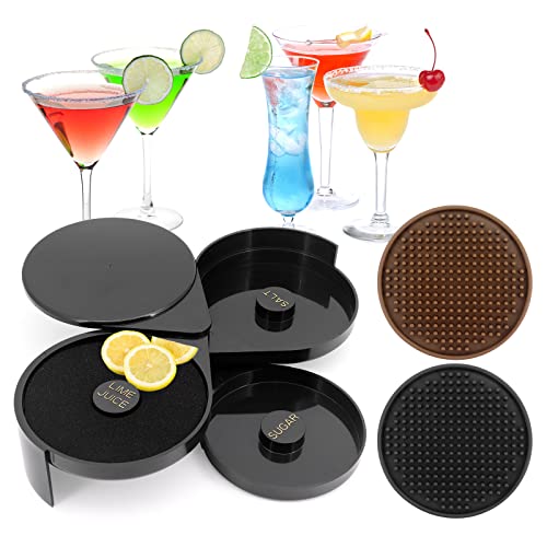 Borde de cristal de barra de 3 niveles, borde de azúcar salado Margarita, vidrio de cóctel...