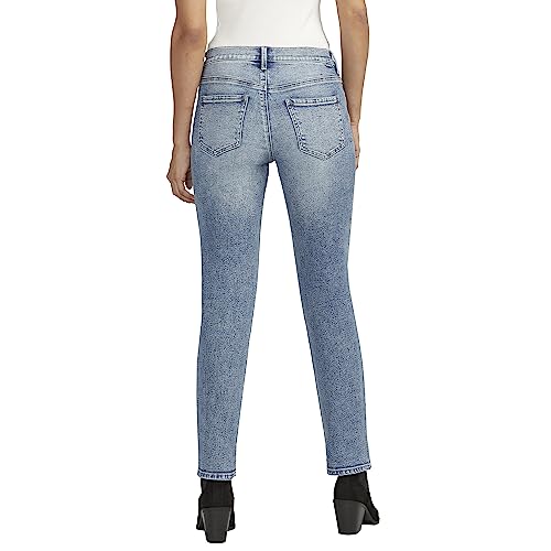 JAG Jeans Women's Cassie Mid Rise Slim Straight Leg Jeans, Beacon Blue, 2 Short3