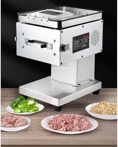 Electric Meat Slicer, 750W, with Detachable Stainless Steel Blades, Cuts Meat Into 5Mm Slices, Suitable for Fresh Meat and Soft Vegetables.