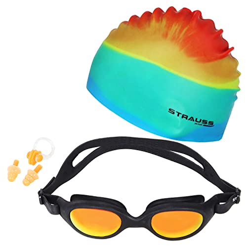 Image of STRAUSS Swimming Goggles Set, (Yellow) Swimming Goggles Set, (Grey)