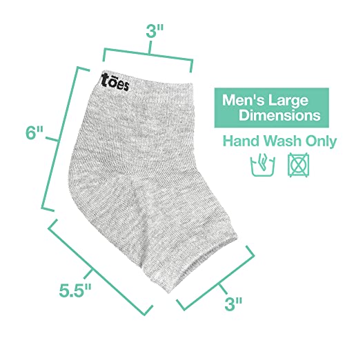 Zentoes Moisturizing Heel Socks 2 Pairs Gel Lined Toeless Spa Socks To Heal And Treat Dry, Cracked Heels While You Sleep (Men's Large, Gray) #TOP5