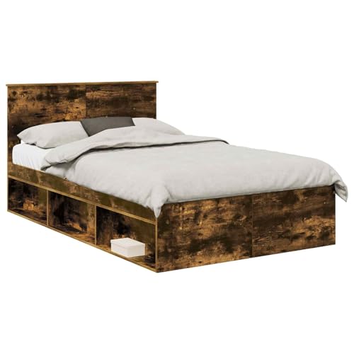 Genérico Estructura de Cama con cabecera Roble Ahumado 120 x 190 cm,Mobiliario,Camas y Accesorios,Camas y somieres-3407899