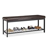 Cómodo: banco de recibidor ideal para ponerse y quitarse los zapatos cómodamente