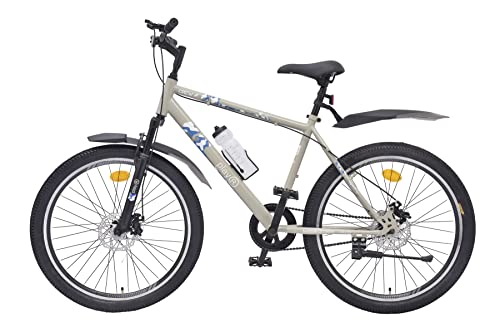 Image of playR Crew Cycle 26 Inch Single Speed - Durable Frame, Front Wheel Shock Absorber, Front and Rear Disc Brakes, Lightweight Adventure Bike for Commuting, Fitness All Season