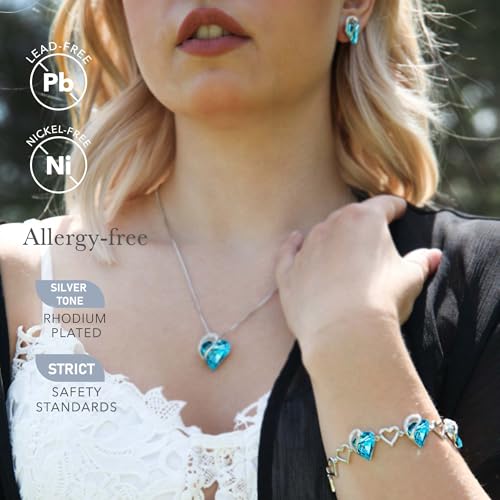 Leafael Infinity Love Heart Bracelet Made with Swarovski Crystals Amethyst Dark Pink February Birthstone Jewelry Gifts for Women