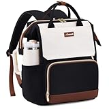 LOVEVOOK Laptop Backpack for Women with Giant Tumbler Holder Pocket, 15.6 inch Travel Work Backpack Purse for Nurse Teacher, Waterproof School Bag College Bookbag Cute Casual Daypack for Girls