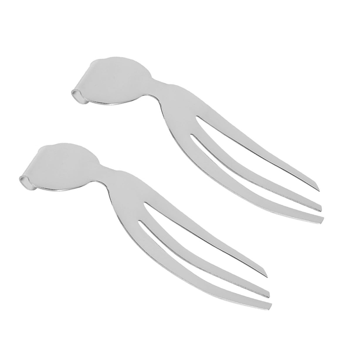 ERINGOGO 2pcs Stainless Steel Salad Servers Forks Creative Useful Salad Hands for Home Kitchen Dining and Entertaining