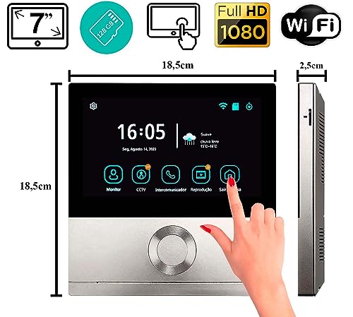 Video Porteiro Full Hd Smart, Campainha com Camera Detecção de Movimento, Inteligente App Conecta CC