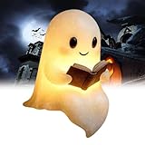 Uuxkgu lesende geisterlampe,geister-leselampe,geisterlampe,niedliche geister-leselampe,ghost reading book lamp,ghost reading book lamp für halloween,Halloween-Dekoration für Leser und Buchliebhaber-A