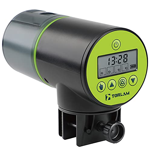 Torlam Automatic Fish Feeder for Aquarium, Moisture-Proof Electric Fish Feeder Automatic Dispenser, Auto Fish Feeder for Aquarium , Aquarium Tank Timer Feeder Vacation &Weekend 2 Fish Food Dispenser