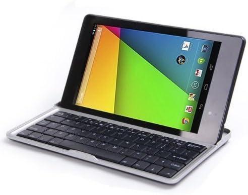 EVERSTAR Google Nexus 7 FHD 2nd Generation 2013 Ultra-thin Bluetooth Keyboard Case Cover Stand For Google Nexus 7 FHD 2nd Gen (SILVER)