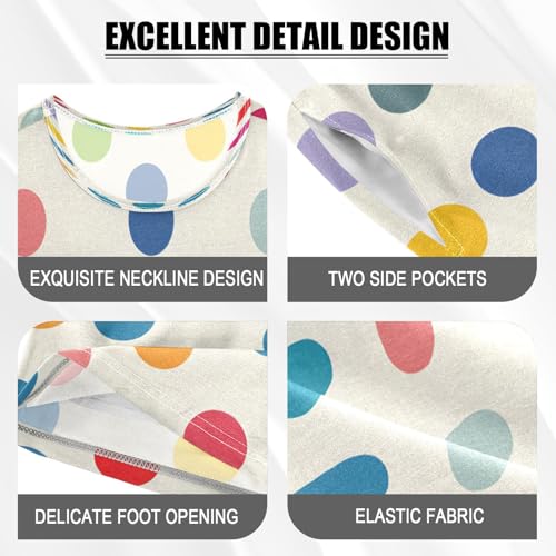 senya Short Sleeve Pajamas Sets Summer Cotton Sleepwear Wave Colorful Dots4