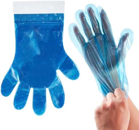 1000pack Blue Disposable Poly Gloves for Restaurants, Pastry Shop...