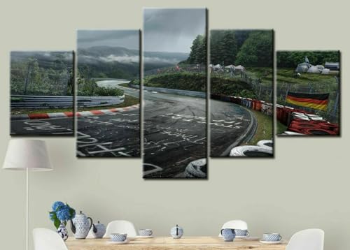 Décoration murale Nürburgring haut de gamme avec cadre en bois pour salon élégant