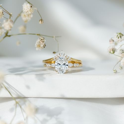 Certified 7X9 mm Lab Grown Diamond Bridal Ring Set, Ef-Vs Quality, Diamond Engagement Ring with Band - With Jewelry Box3