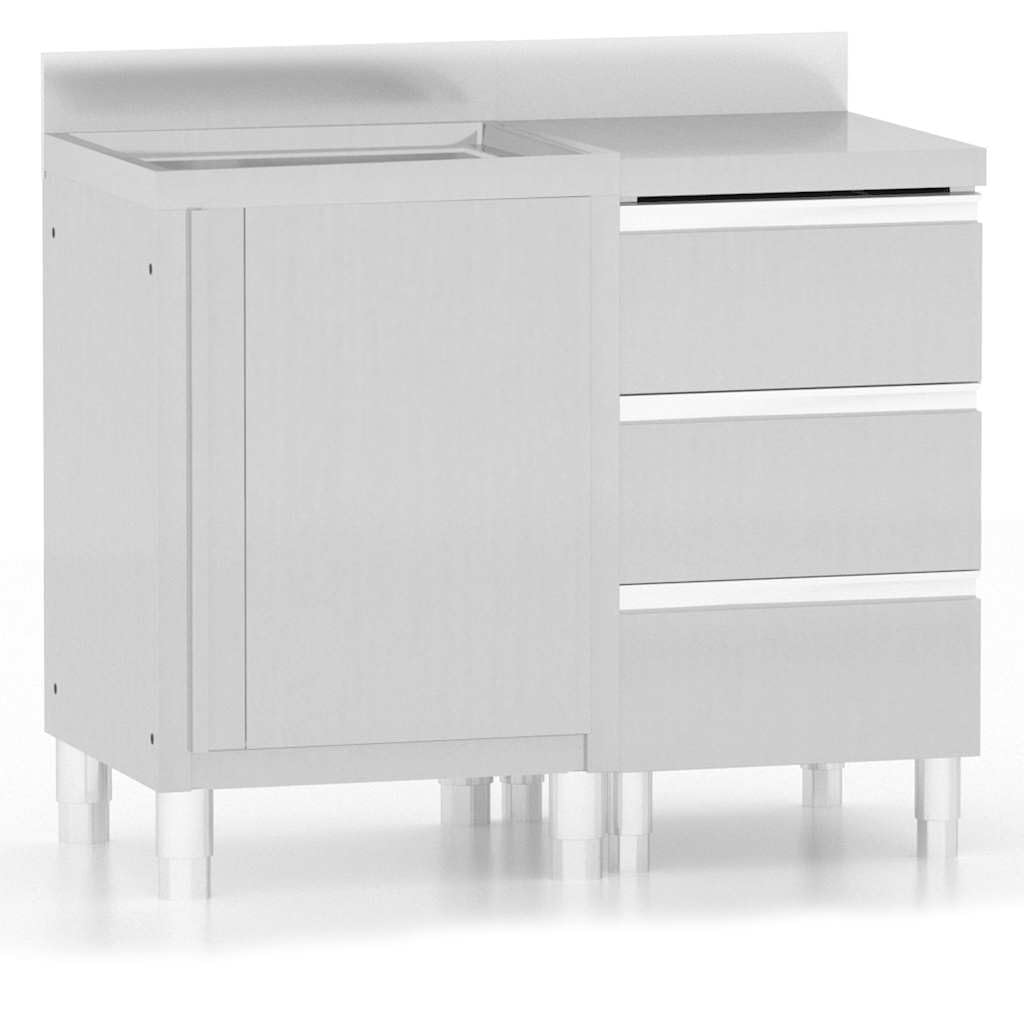 vidaXL 2X Armarios de Cocina Comercial Mesa de Trabajo Restaurante Almacenaje Cuencos Platos Ollas Alacena Muebles Acero Inoxidable