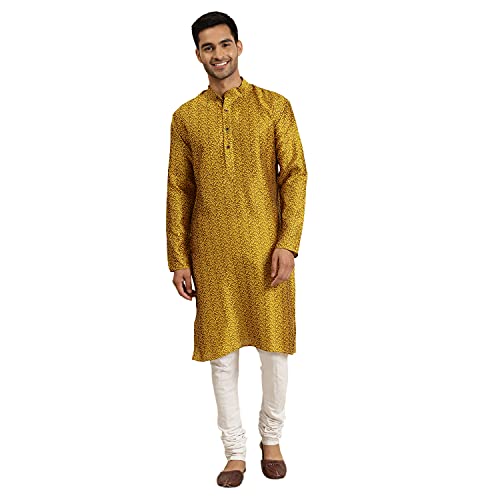 Image of SOJANYA (Since 1958, Men's Silk Blend Grey Kurta Pyjama & Silk Blend Jacket Combo
