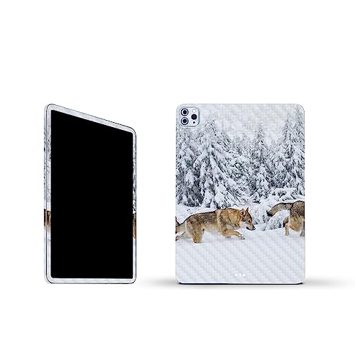 Image of MightySkins Carbon Fiber Skin Compatible with Apple iPad Pro 11 inch M2 4th Gen (2022) Full Wrap Kit - Wolf Pack | Protective, Durable Textured Carbon Fiber Finish | Easy to Apply | Made in The USA