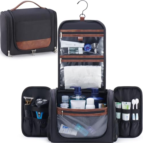 Ralnitote Large Hanging Toiletry Bag for Men, Travel Bathroom Bag with...