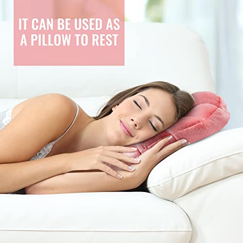 Marsui Pink Seashell Throw Pillow, 13 Inch Valentine Gift Shell Shaped Pink Room Galentine Home Decorative Soft Plush Chair Cushion Cute for Sofa Bed Living Couch