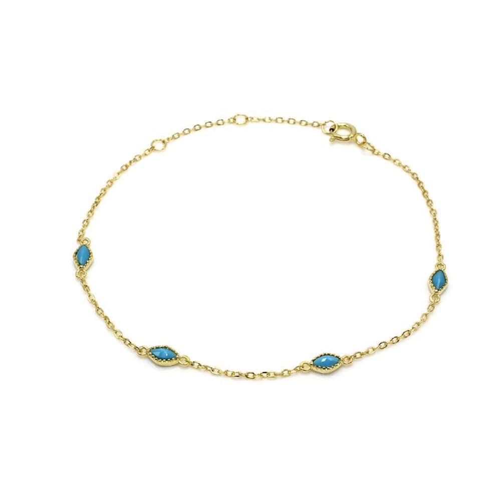 Armband Damen S925 Sterlingsilber Überzogene Goldene Armreifen Raute Natürlicher Türkis Bettelarmbänder Verstellbares Freundschaftsarmband Schmuck Für Damen Herren Geschenk
