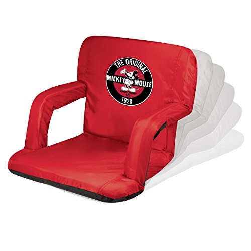 picnic time disney mickey mouse ventura reclining stadium seat with back support bleacher seat beach floor chair red 20 x 2 x 32