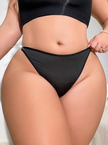 WDIRARA Women's Plus Size Rhinestone Side Glitter Underwear G String Thong Low Rise Comfy Underwear Panty4